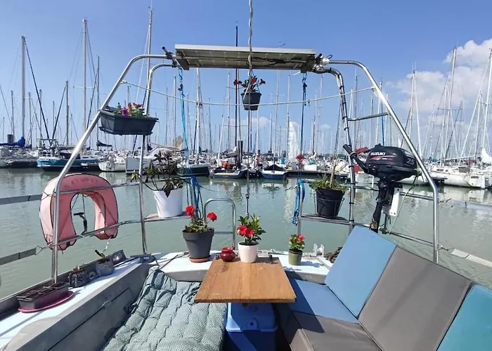 Botel Sailboat Land And Sea, Vegetated *